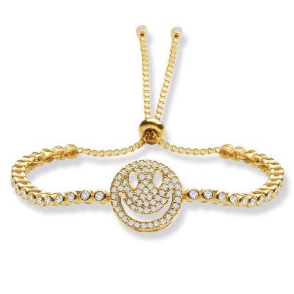 925 Silver Rose Plated Smile Pattern Wristband
