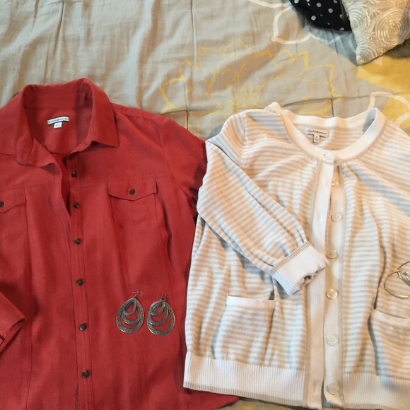2 for 1 Croft & Barrow sweater & Suede dress shirt