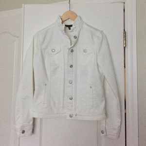 MOVING SALE Baccini White Denim Jacket size S