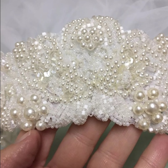 Beaded Bridal Veil; worn once