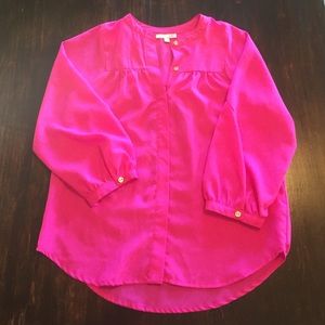 GB magenta 3/4 sleeve button up