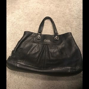 Coach satchel handbag in black leather