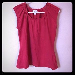 Large, LOFT cherry red shirt.
