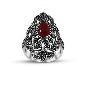 925 Silver Ring With Agate Stone