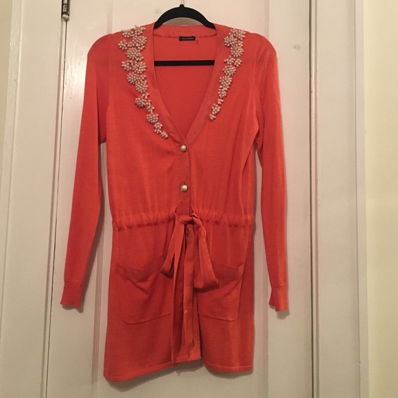 Magaschoni silk & cashmere coral sweater cardigan