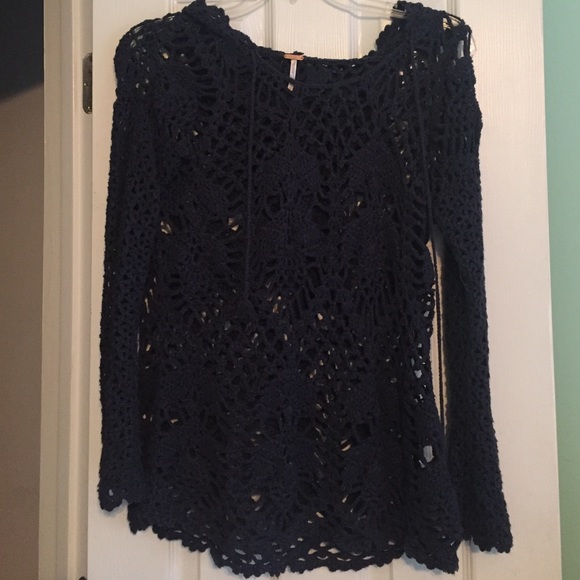 Free People crochet hoodie