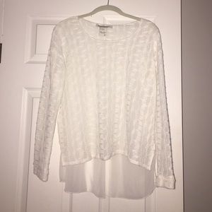 Sheer, white, flowy blouse