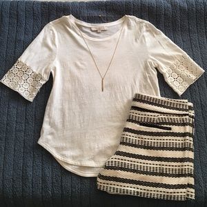 LOFT Crochet Sleeve Shirt •[SIZE XS]•