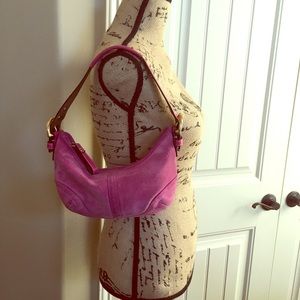 Coach Pink Suede Hobo Bag