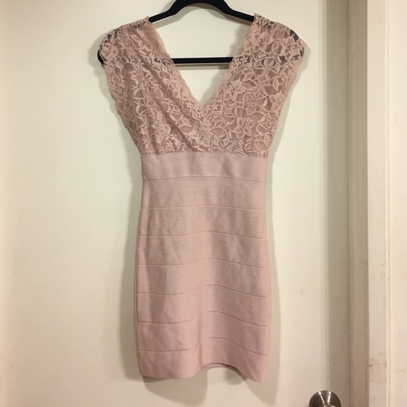 Muted pastel pink/mauve bodycon dress