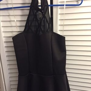 Black halter peplum top