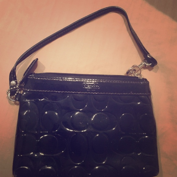 Black clutch coach purse