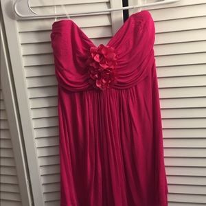 Pink strapless top with floral detail