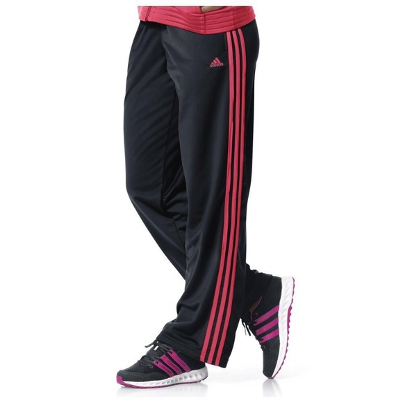 Adidas red and black sweatpants