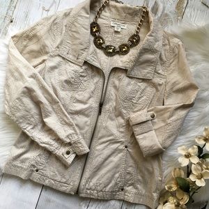 Coldwater Creek Lightweight Embroidered Jacket