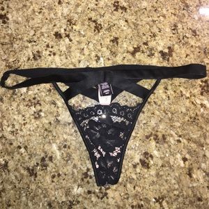 Victoria's Secret Black Lace Thong