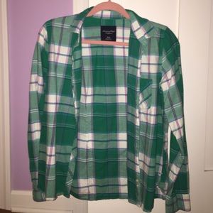 Green/blue American Eagle flannel