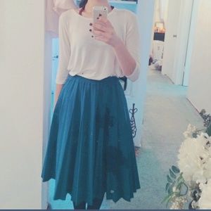 Pleated floral skirt