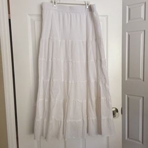 White layered peasant skirt - 100% cotton