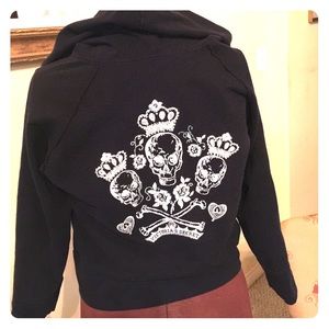 Victoria Secret- black hoodie cropped sleeves