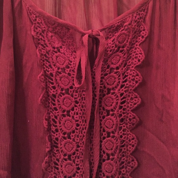 Dark Red Sheer Blouse from Love Fire - Picture 3 of 3