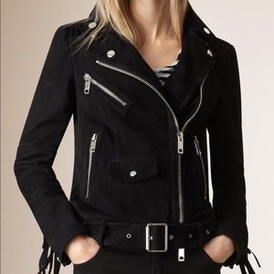 Burberry suede black fringe jacket