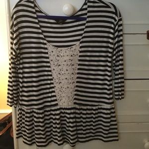 Black and cream striped shirt