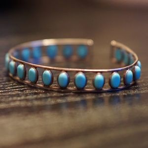 Slim Navajo Sterling Silver, Turquoise Bracelet