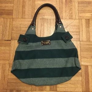 Green striped Kate spade bag