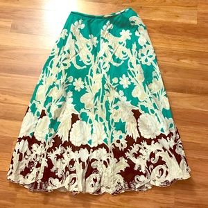 Coldwater Creek Green Garden Skirt. Last chance!