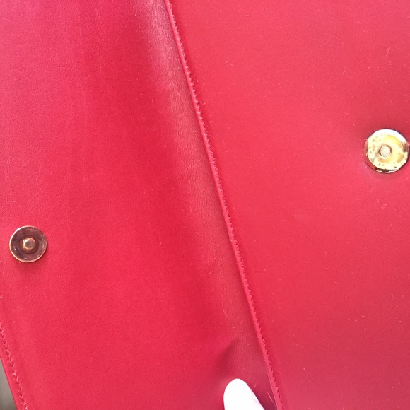 Saint Laurent diagonale red clutch - Picture 4 of 4