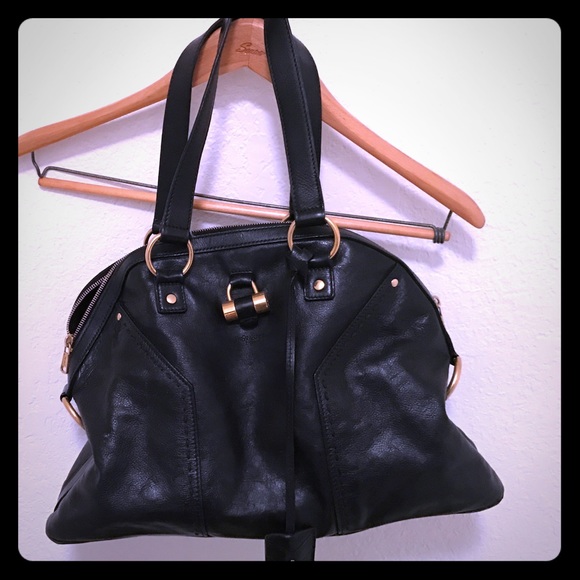 YSL black leather handbag