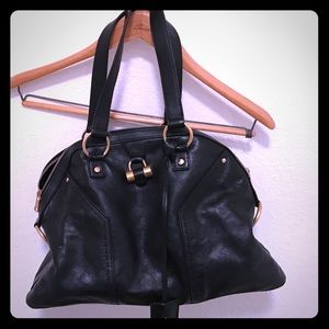 YSL black leather handbag