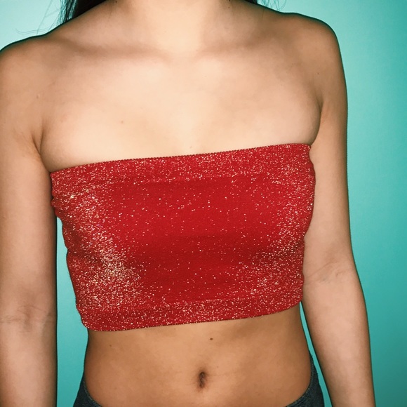 Gold Sparkle Red Bandeau