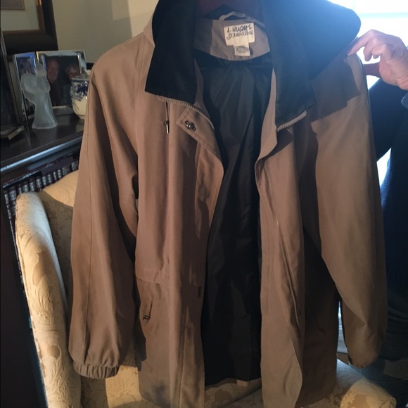 Taupe coat with removable hood