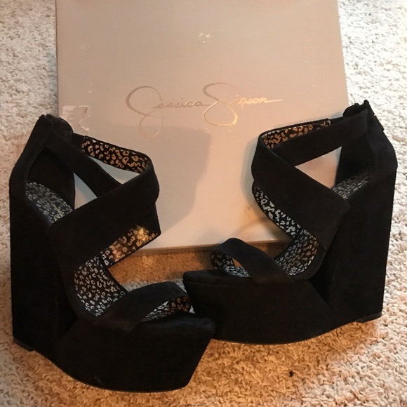 Jessica Simpson Black Wedges