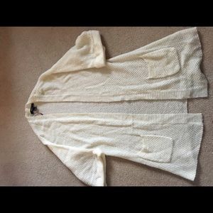 White knit-style cardigan