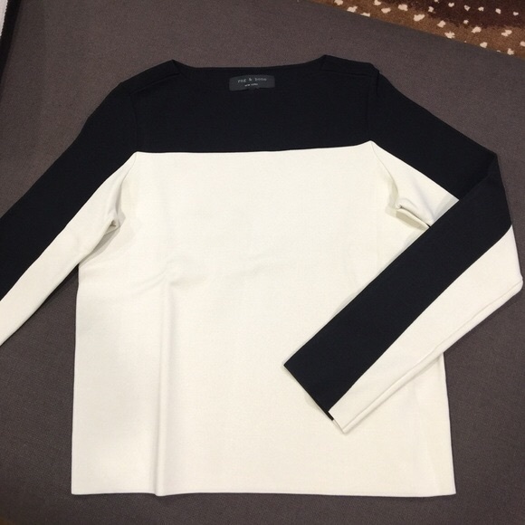 Rag and Bone Ivory/Black Top