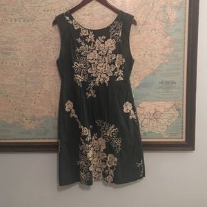 J. crew Blue/Grey Embroidered Dress