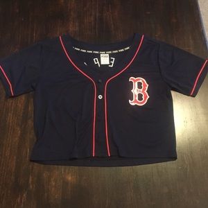 Victoria's Secret PINK crop baseball jersey (M)
