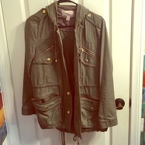 Olive Green Military jacket with gold detail