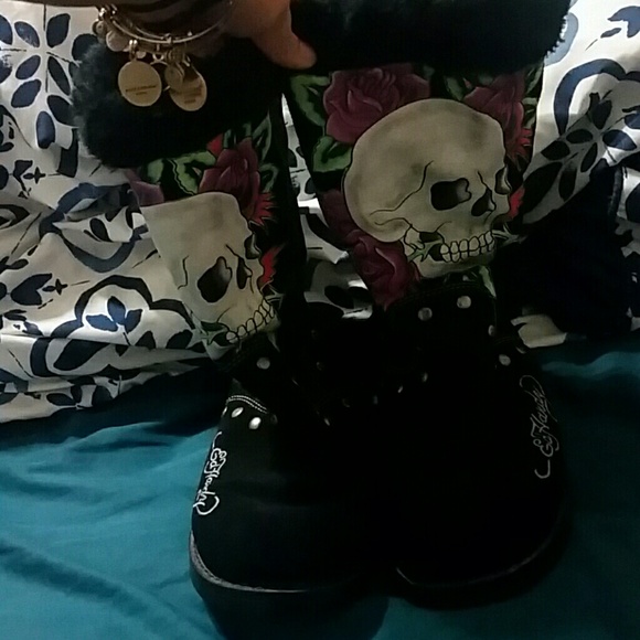 BARELY WORN! ED hardy "ugg style"  winter boots!