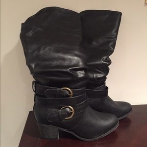 NEW SLOUCHY BLACK WESTERN BOOTS 7