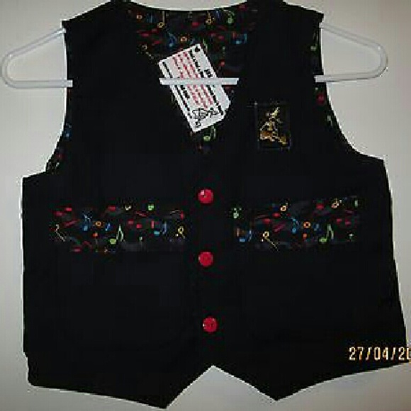 SKR - MUSIC THEMED CHILDRENS VEST-SZ 8-MUSIC NOTES