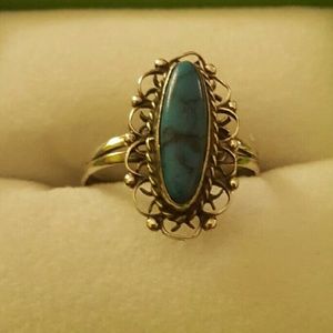 Turquoise Sterling Silver Ring Size 7