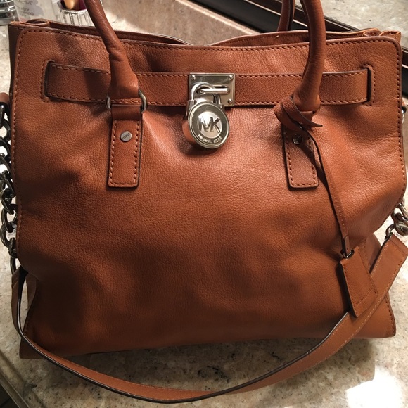 MK Hamilton Saffiano Large Leather Satchel