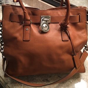 MK Hamilton Saffiano Large Leather Satchel