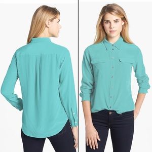 NWOT Two by Vince Camuto Silk Utility Shirt
