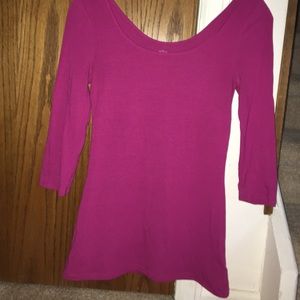 Pink quarter-sleeve shirt