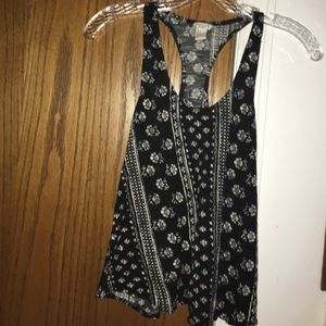 Black patterned tank top